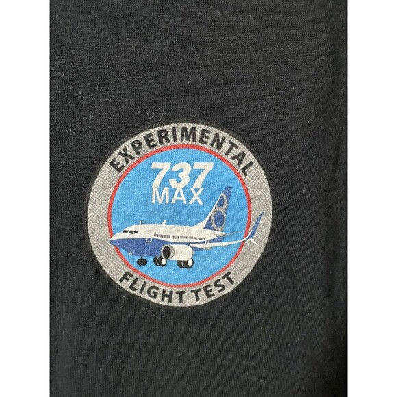 Boeing Max 737 Aircraft Flight Test T-shirt Black Size Small - Picture 2 of 3